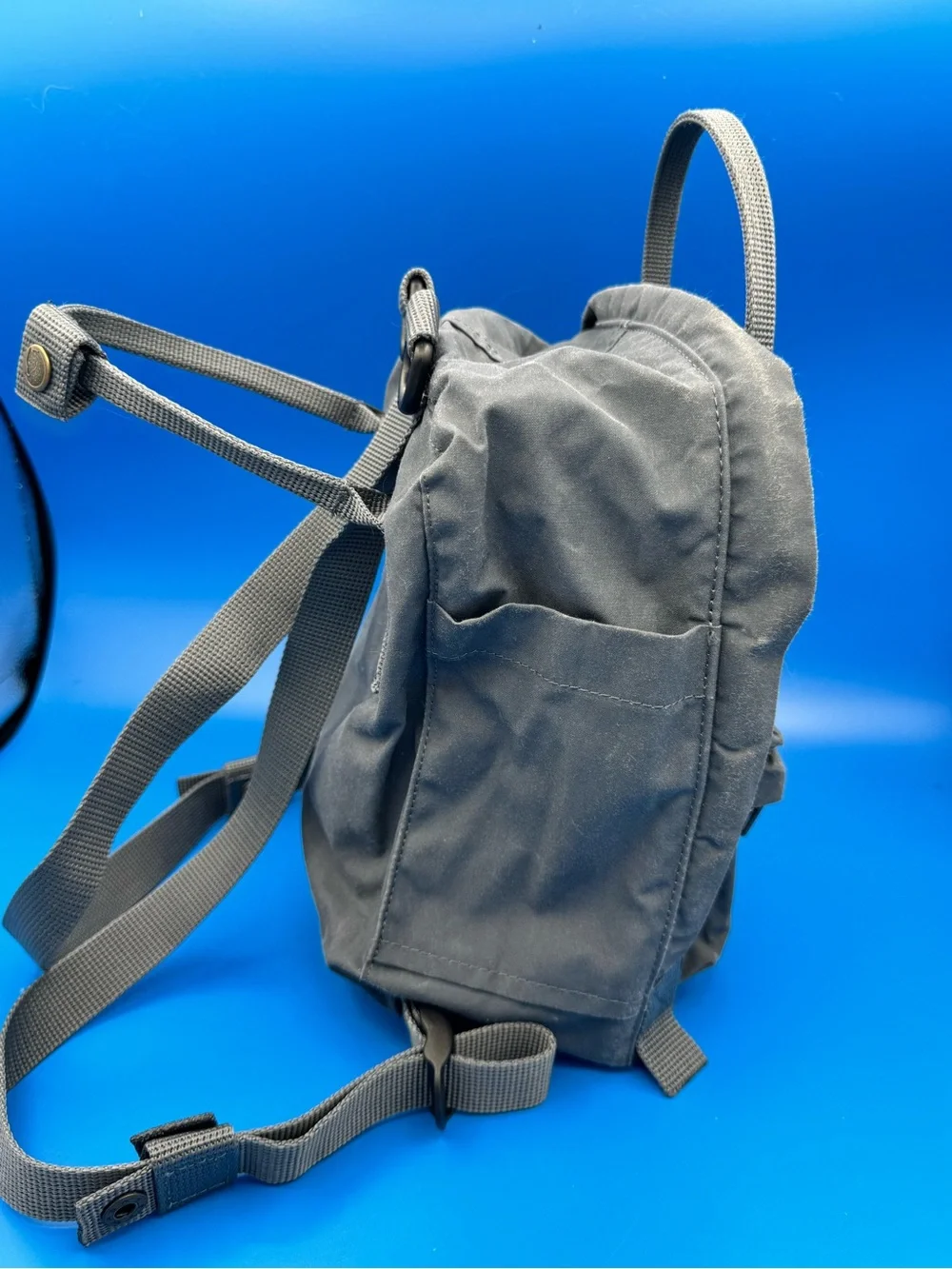 Fjallraven Kanken Mini Backpack - Grey with Red Logo